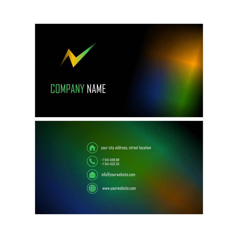 抽象模糊背景矢量名片设计模板