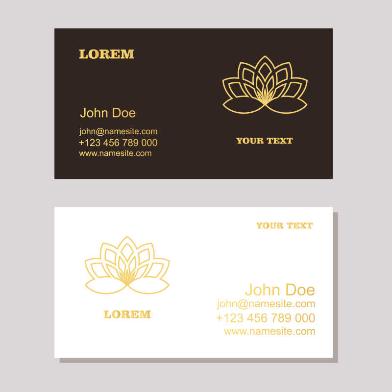 抽象花卉标志矢量名片设计模板