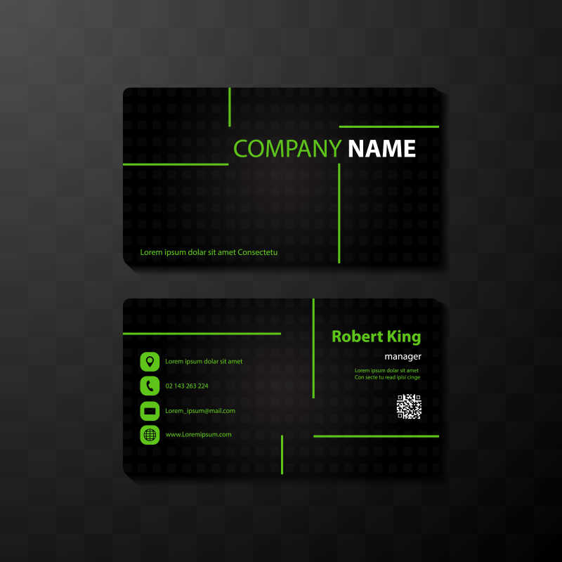黑色创意矢量名片设计模板
