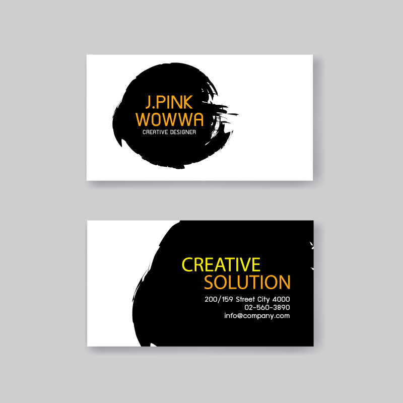 浓墨元素的矢量名片设计模板