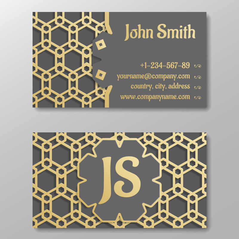 金色的矢量卡片设计模板