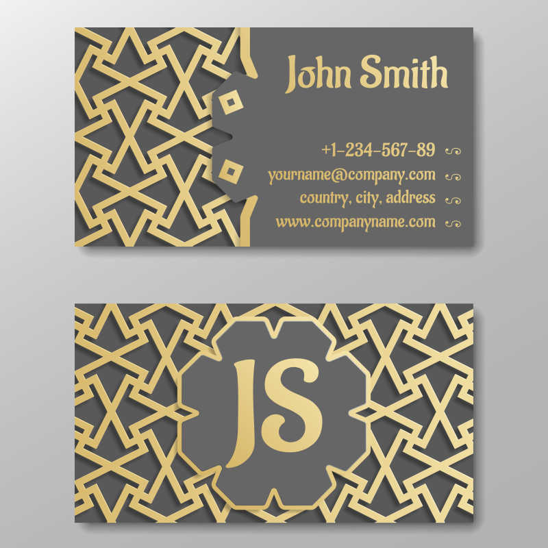 金色卡片矢量模板