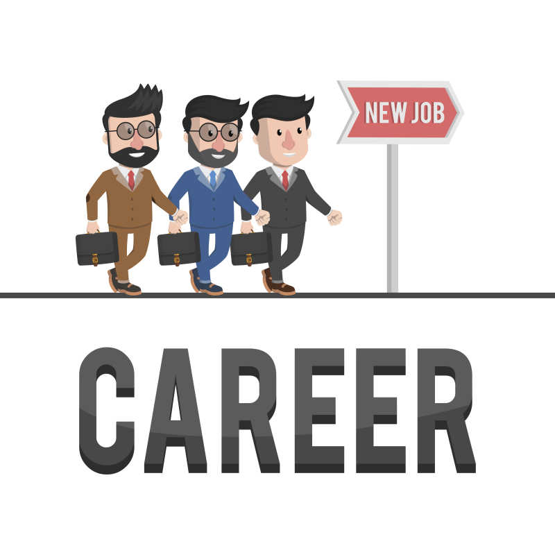 拿着公文包的卡通商人矢量插画