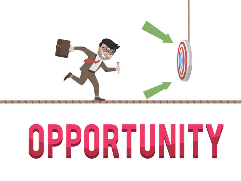 奔向目标的商人矢量插画