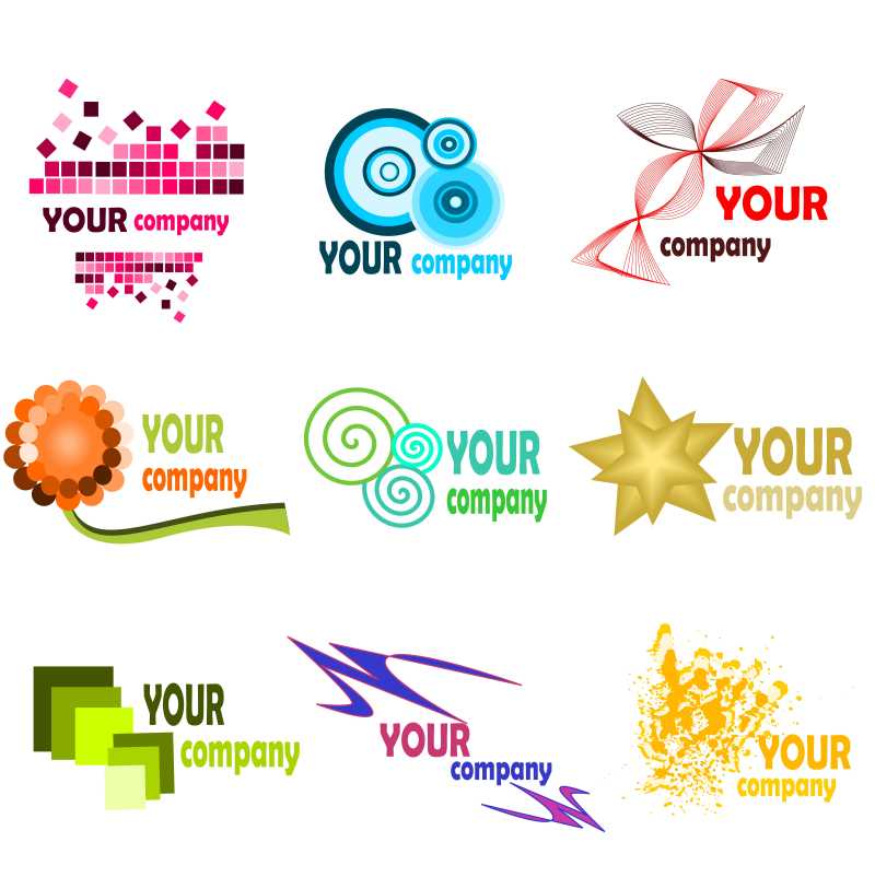 矢量彩色创意色块企业标志设计