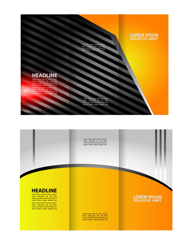 矢量的黄色几何形状图案宣传手册模板