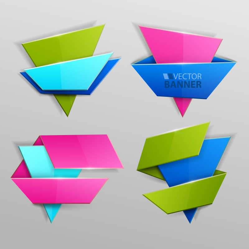 四个矢量抽象横幅