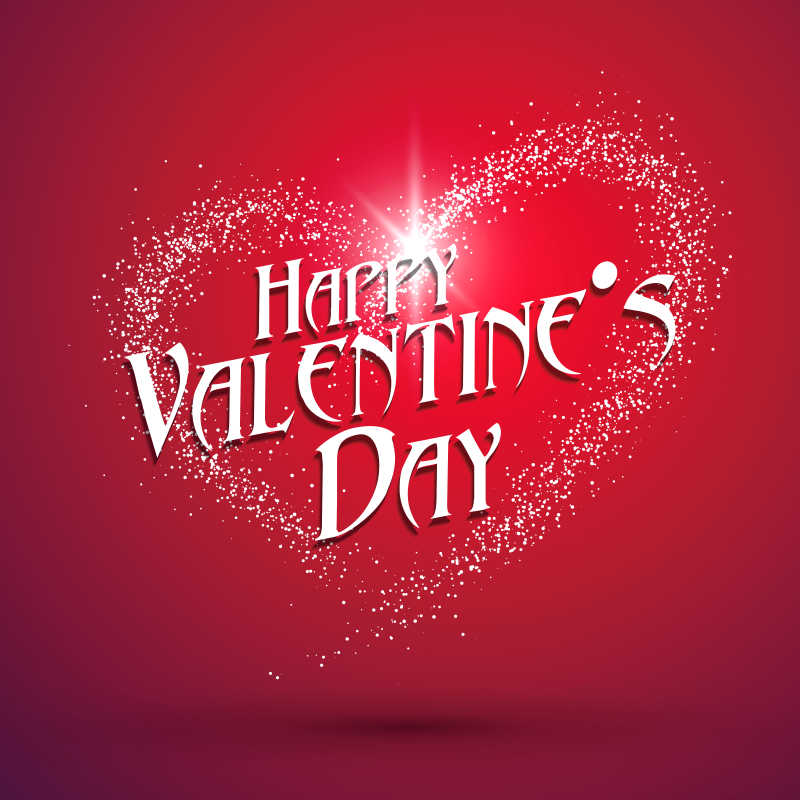 矢量心形光点情人节贺卡背景