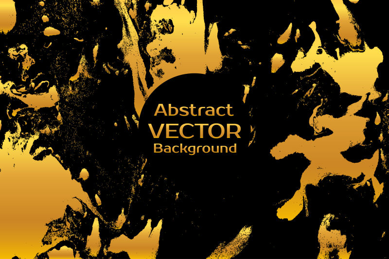 金黑两色的抽象大理石矢量插画