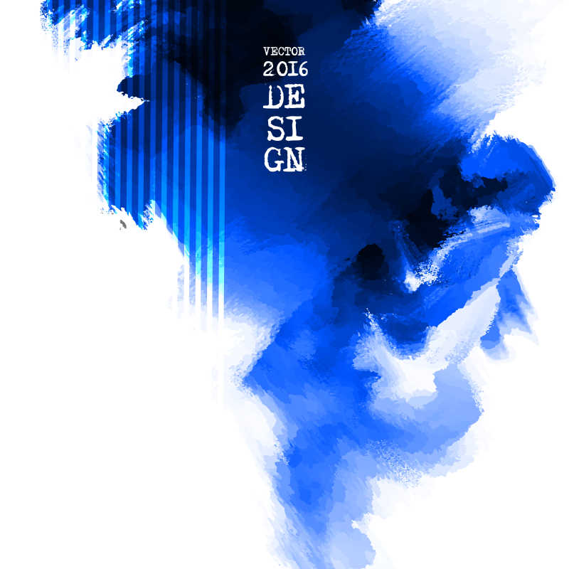 矢量的蓝色油墨染料背景