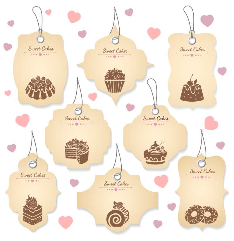 矢量甜点标签