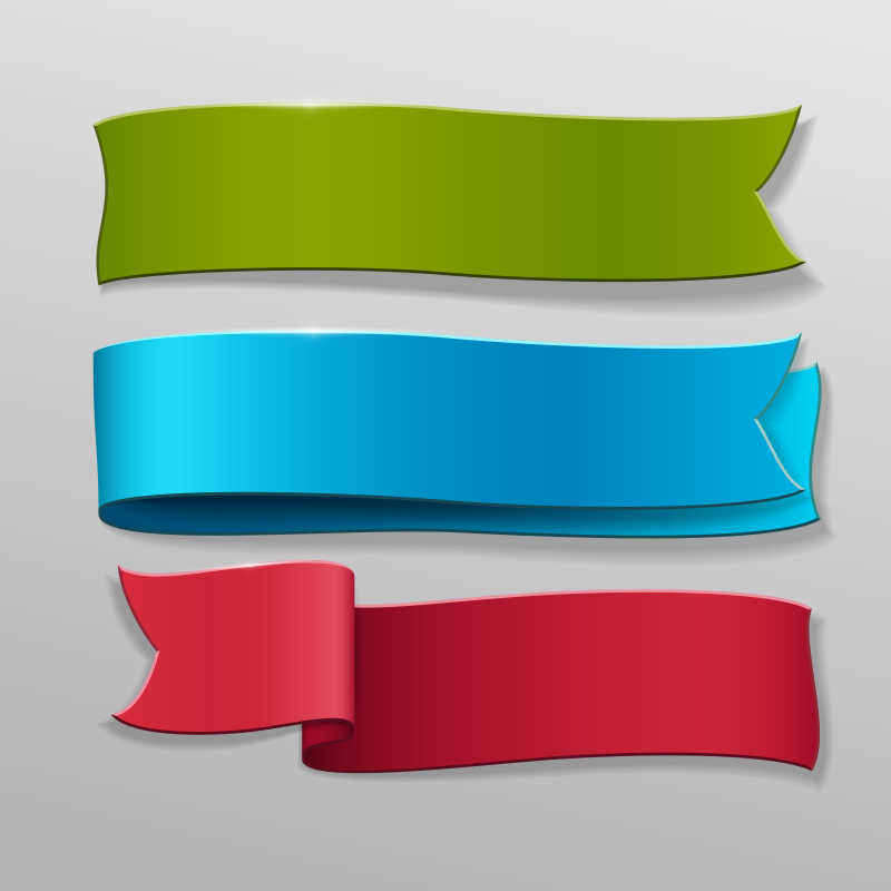 抽象彩色飘带的矢量横幅设计