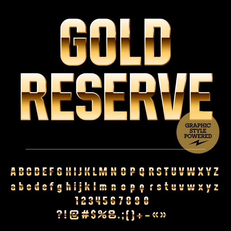 有光泽金色的矢量字体元素模板