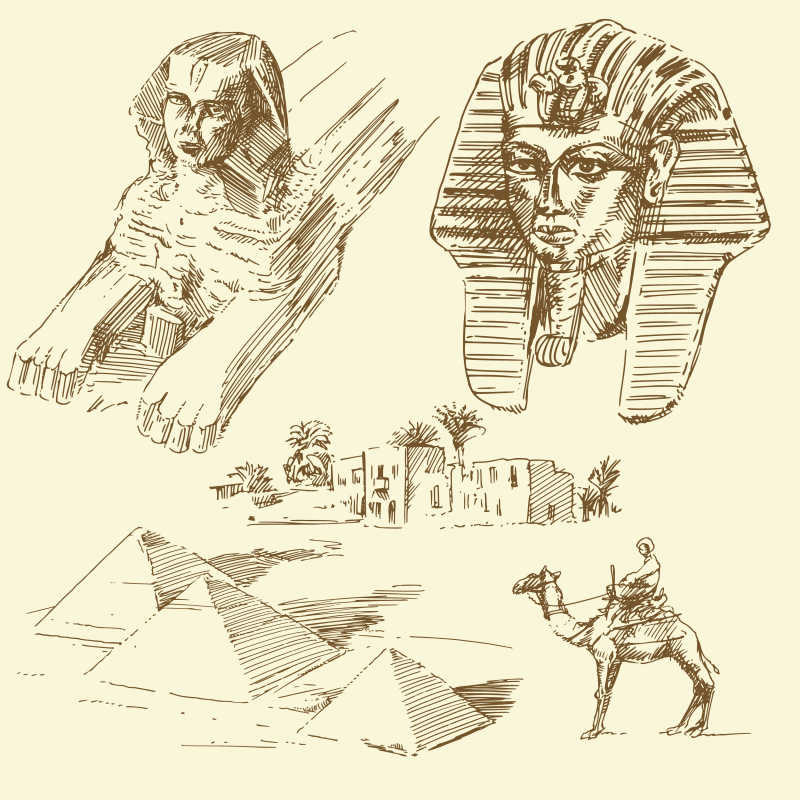 古埃及建筑简笔画图片