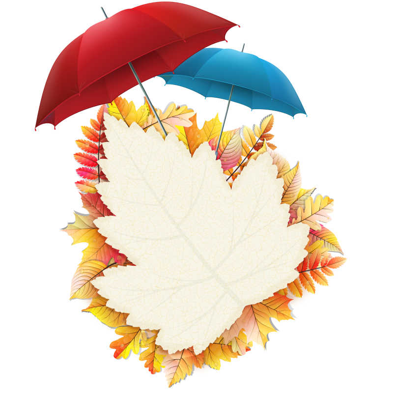 矢量秋季主题雨伞背景