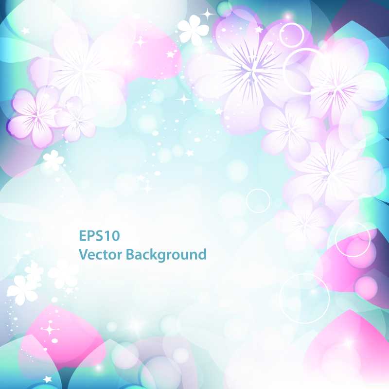 梦幻花朵矢量背景