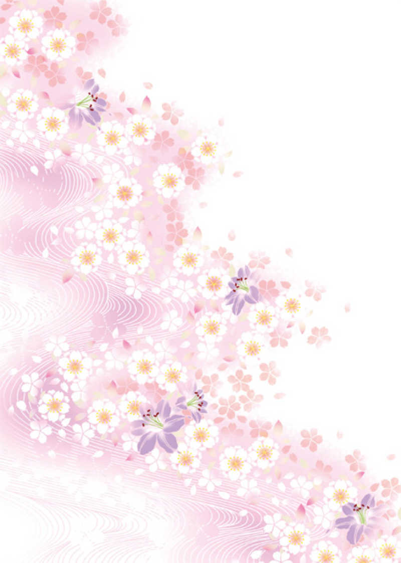 矢量花卉背景图片 粉色背景上有小白花的矢量背景素材 高清图片 摄影照片 寻图免费打包下载