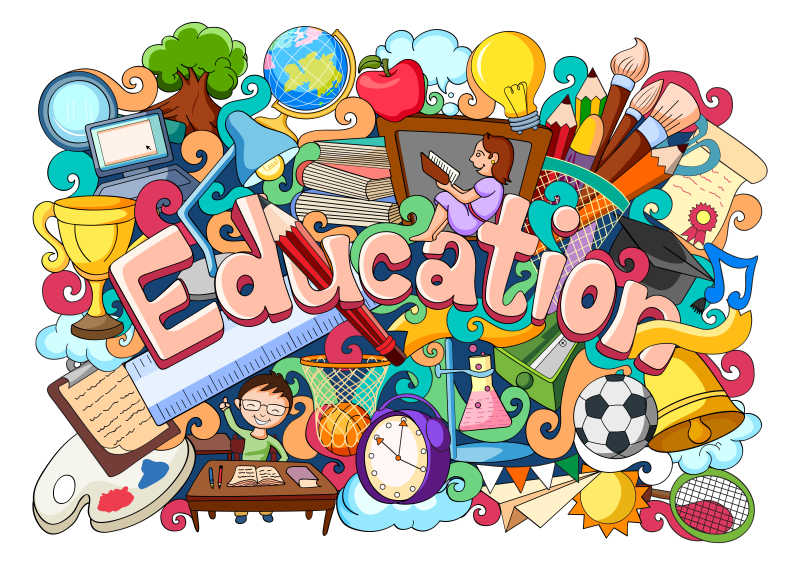 创意教育概念矢量涂鸦插图