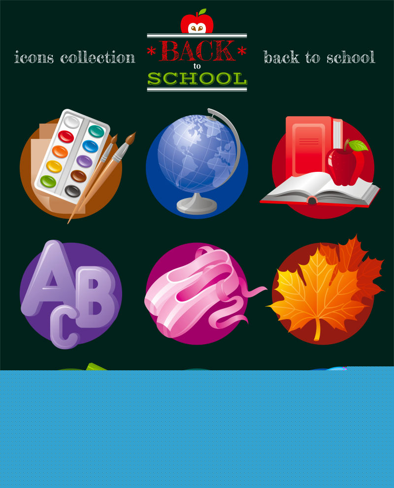 矢量回到学校销售概念的抽象符号背景插图