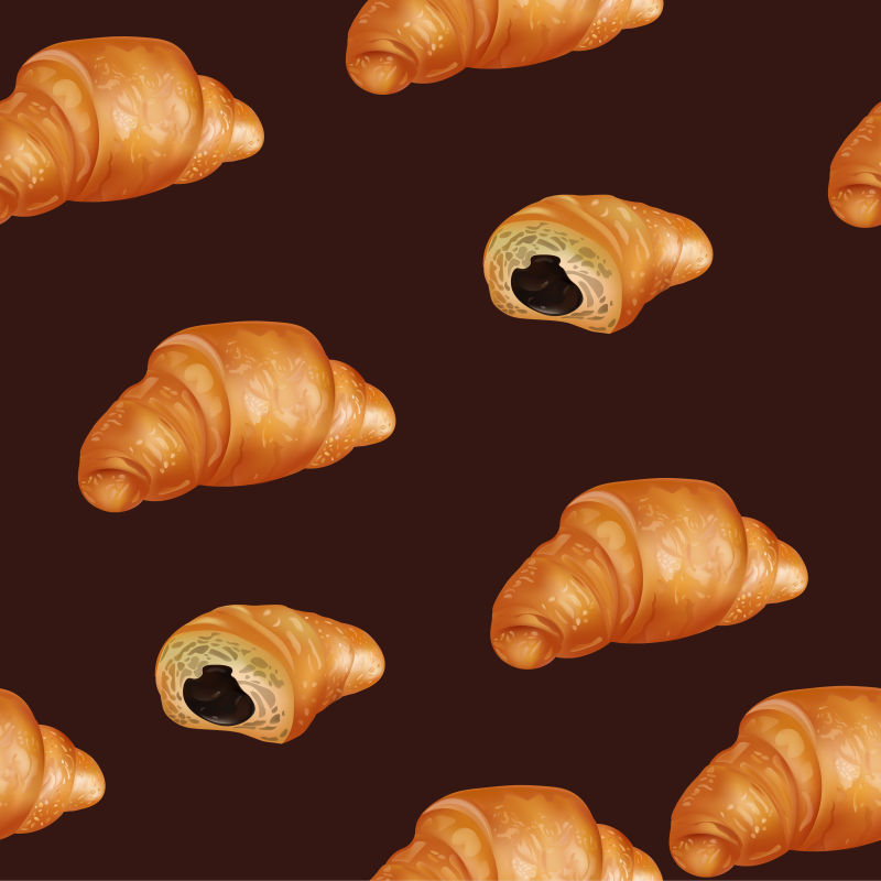 矢量羊角包背景