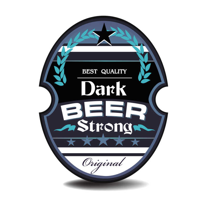 矢量啤酒黑色标签设计