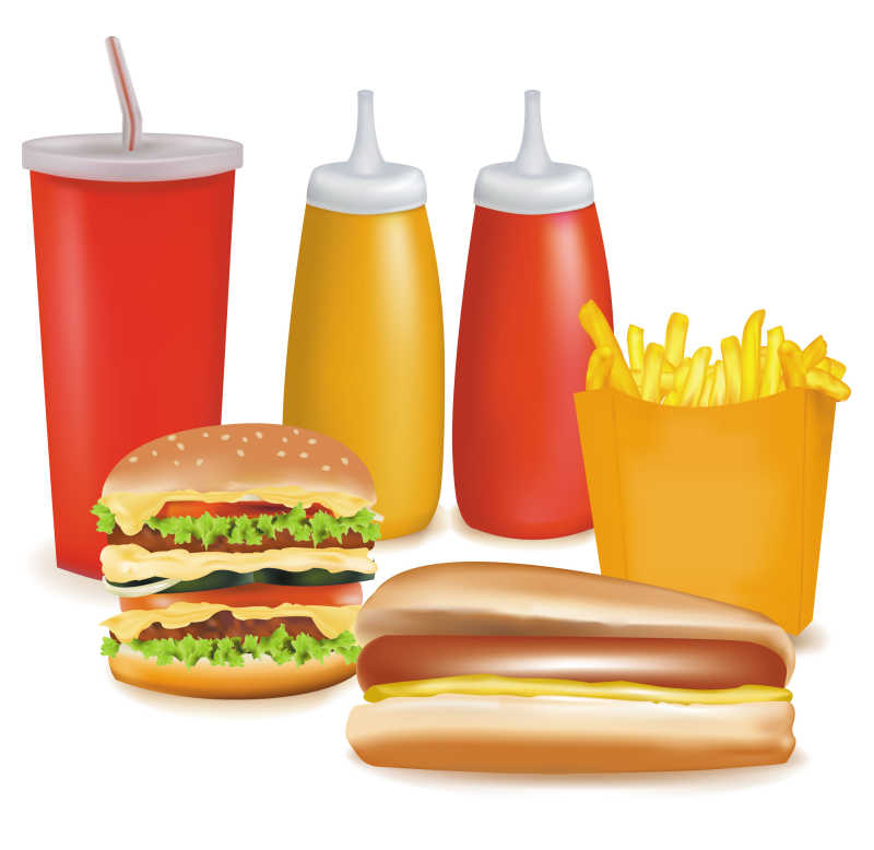 矢量汉堡快餐图标