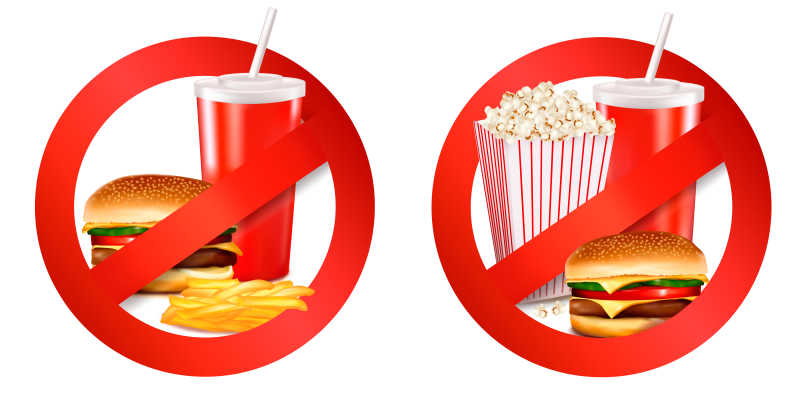 矢量危险的快餐图标