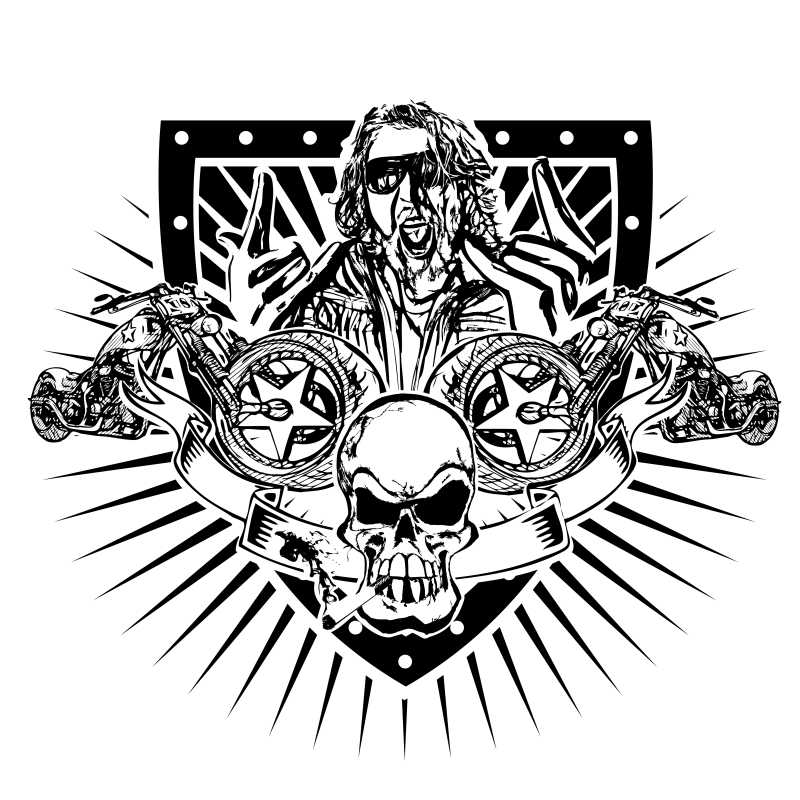 摩托车标志矢量插画