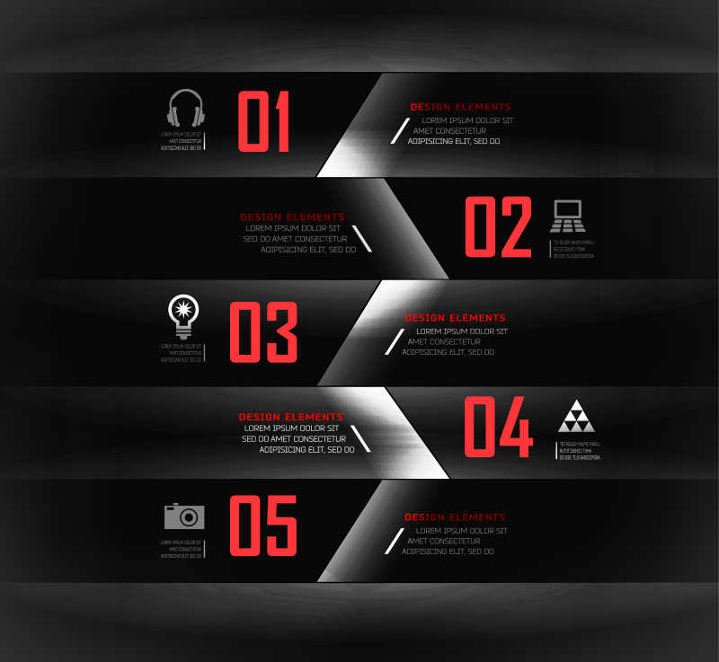 红色字体的矢量信息图表元素模板