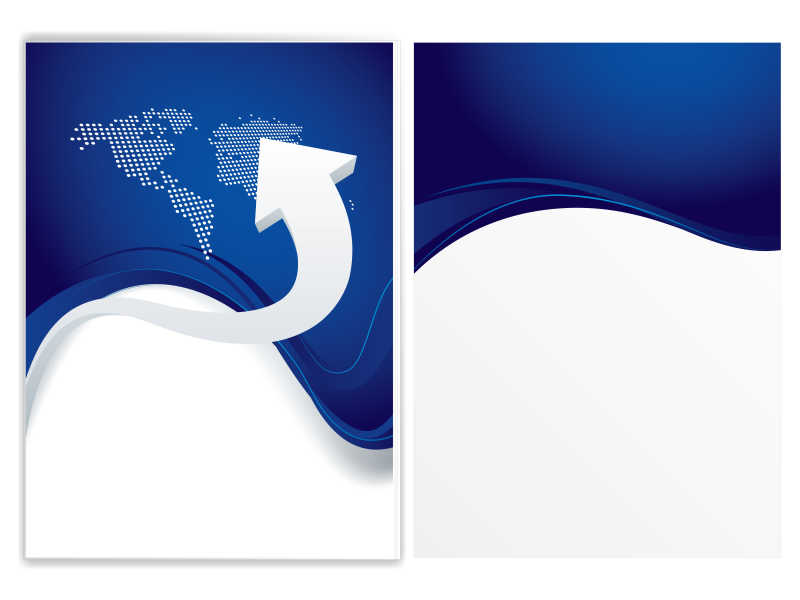 创意蓝底白色箭头指向的的矢量商业设计模板