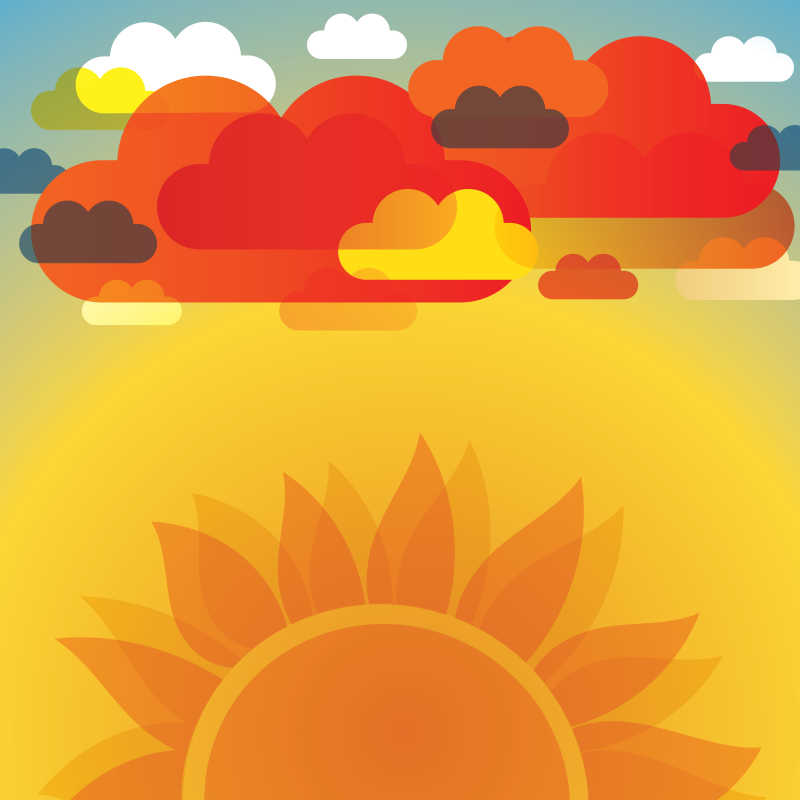 抽象的太阳矢量插画