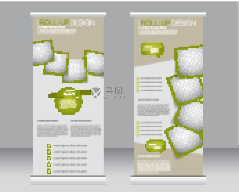 灰绿色海报模板矢量