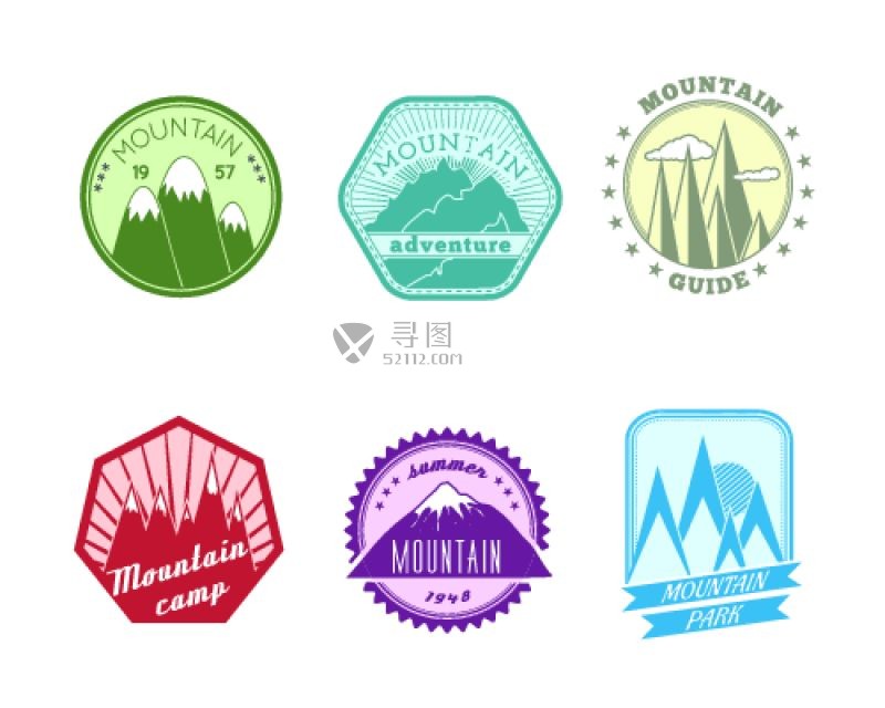 雪山矢量标签