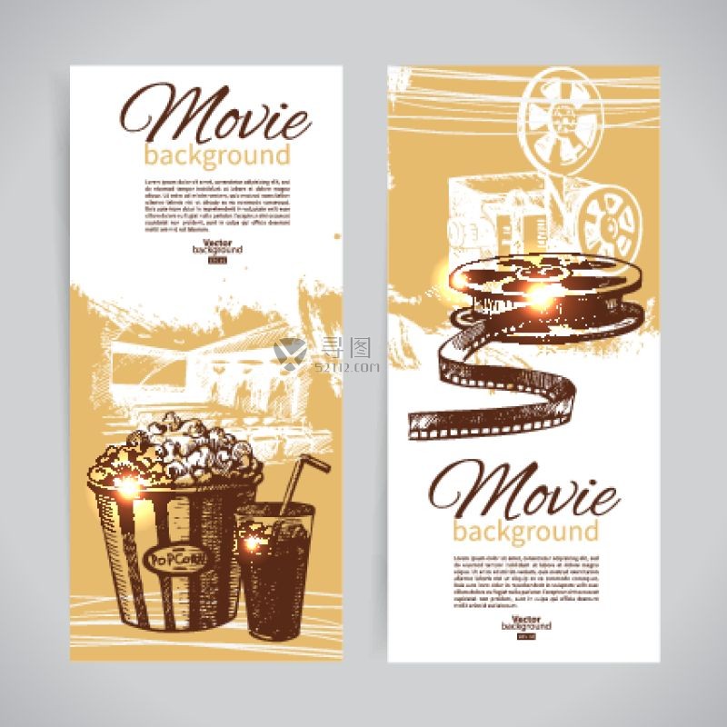 素描电影矢量海报设计