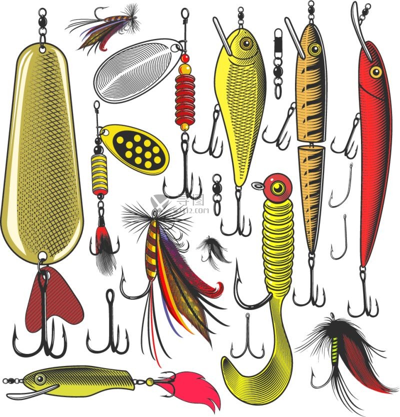 矢量鱼钩模板