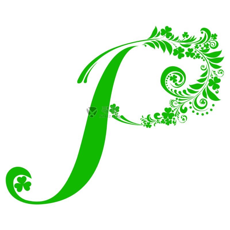 矢量绿色字母P