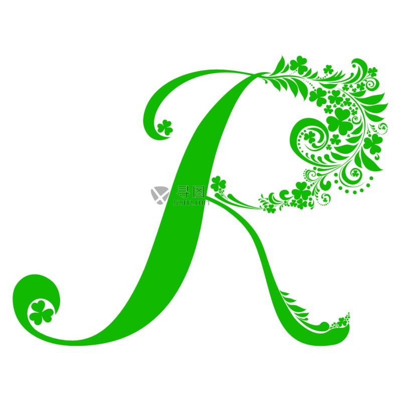 矢量绿色字母R