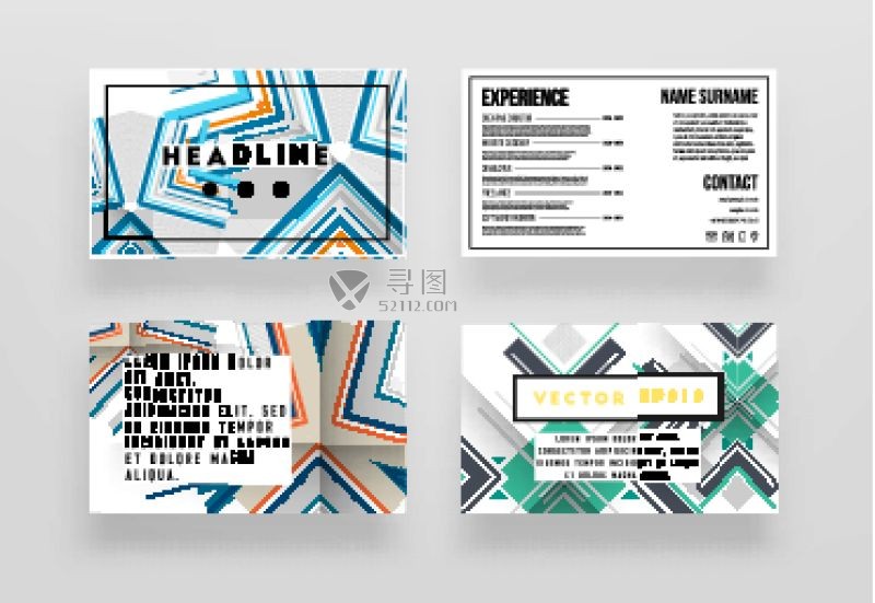 矢量英文名片模板