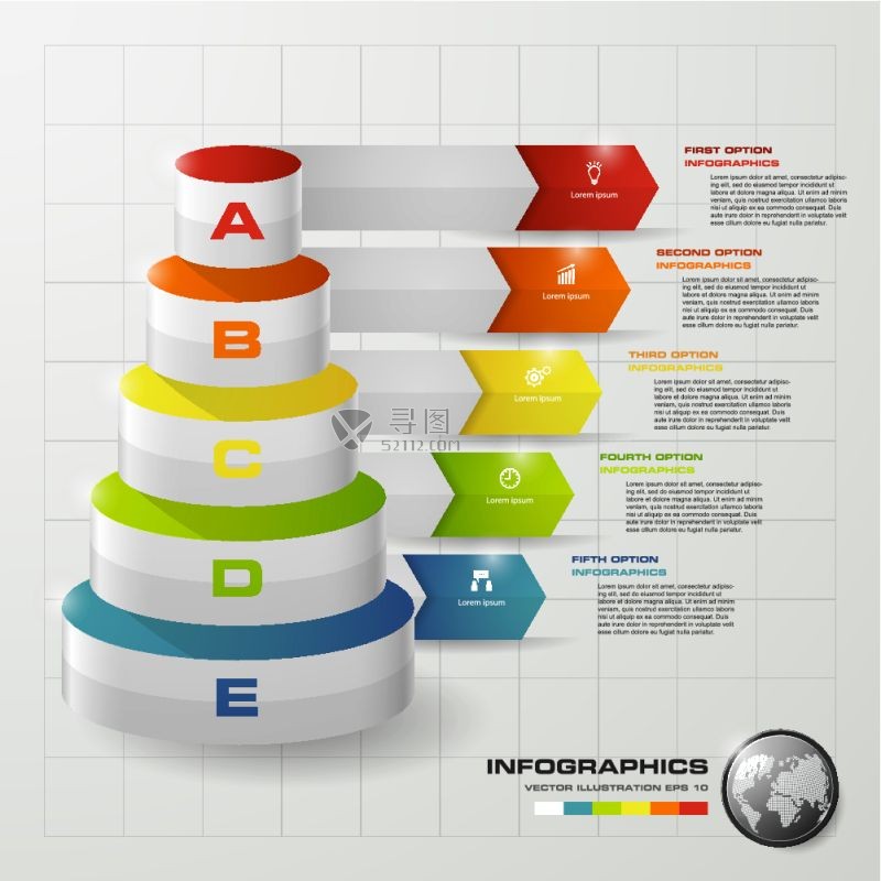 蛋糕形状的矢量流程图