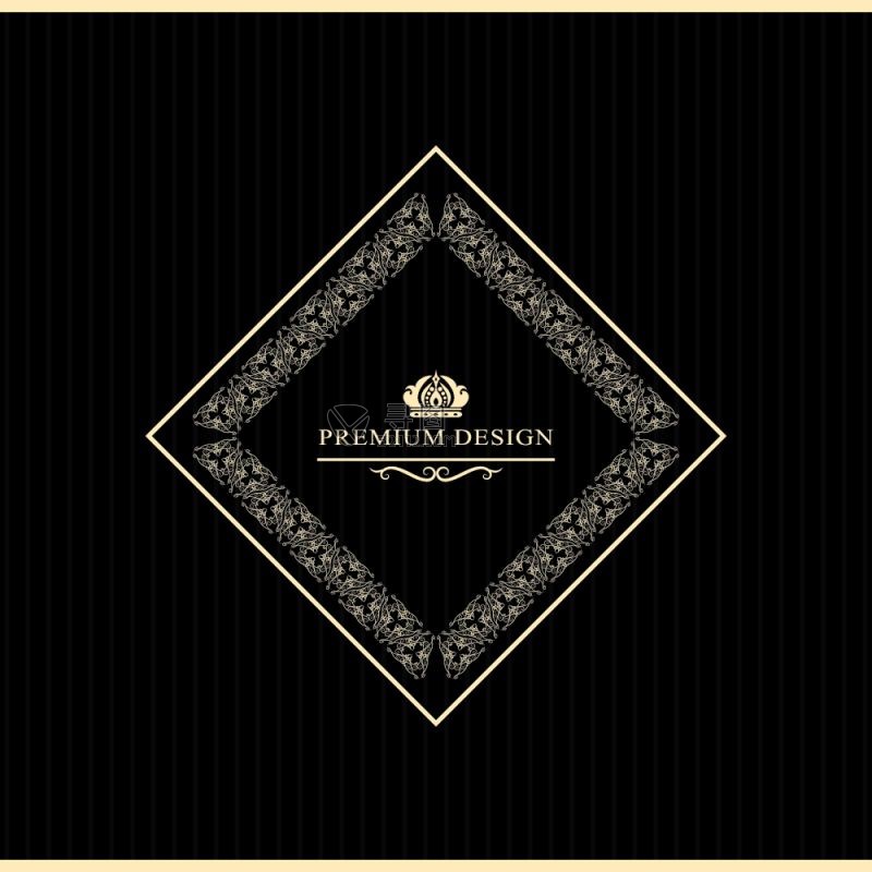 黑色背景上的矢量标签设计