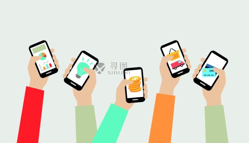 扁平设计风格的移动应用程序矢量插画