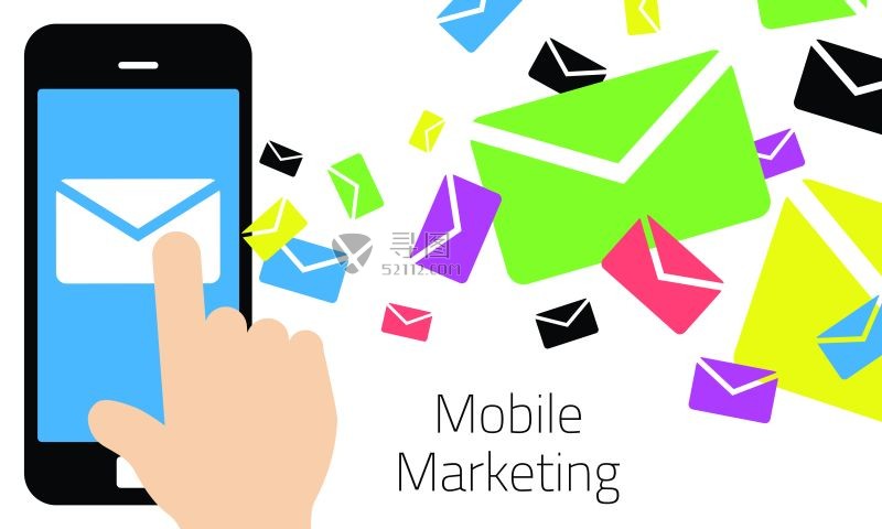 发送电子邮件的智能手机矢量插画