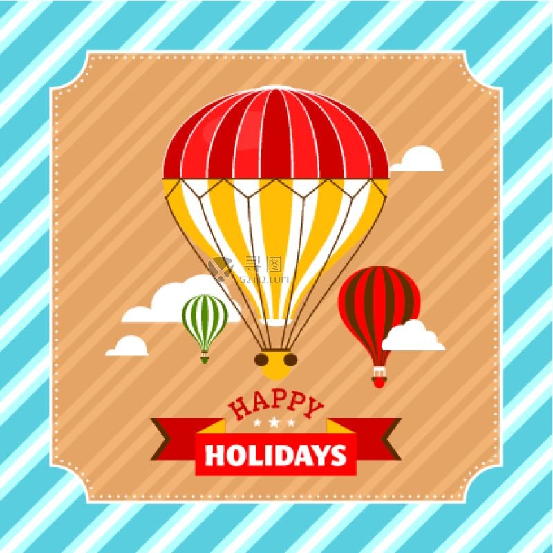 热气球矢量插图