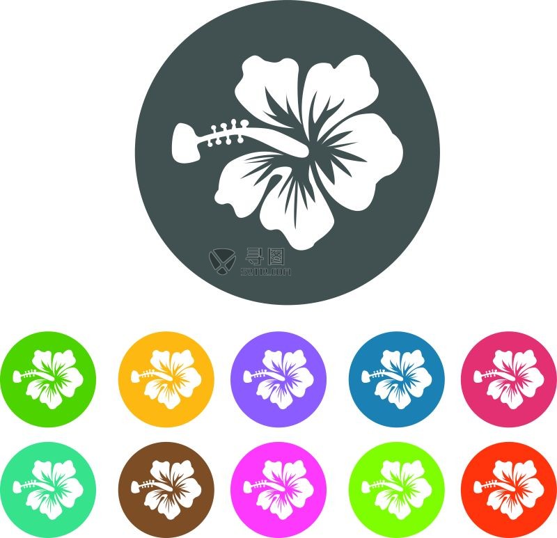 矢量的木槿花图标