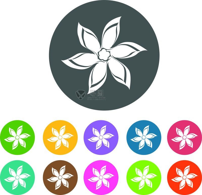 矢量的花朵形状图标