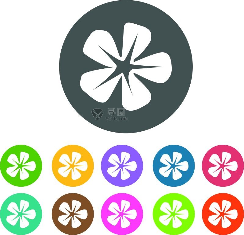 矢量的圆形花卉图标