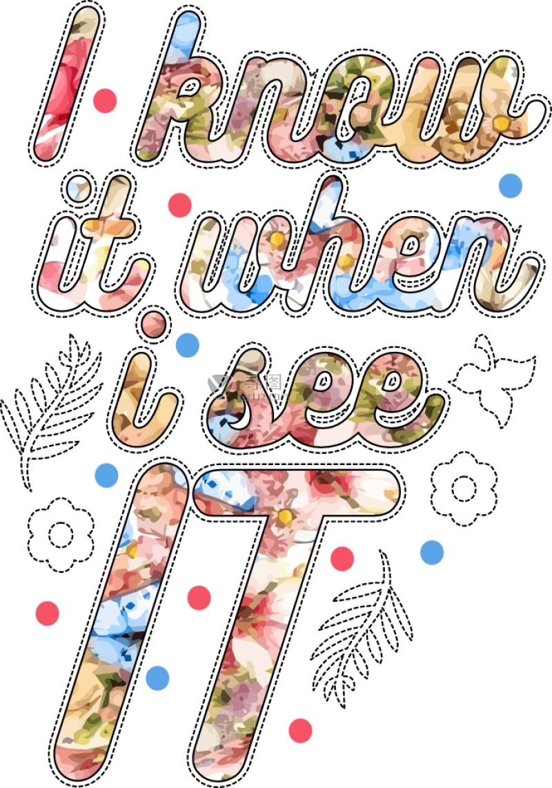 矢量的鲜花底纹英文字体