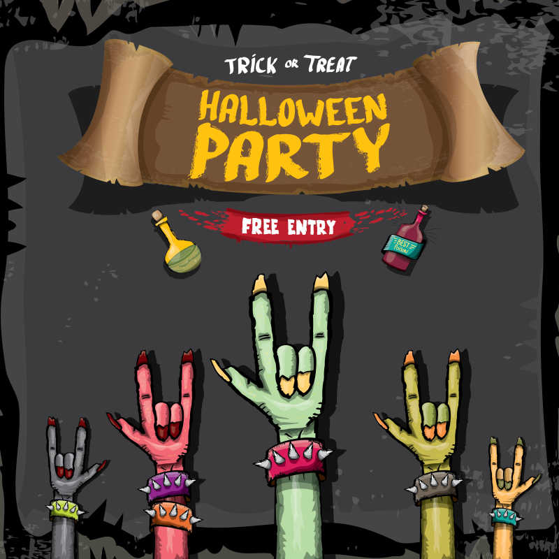 万圣节矢量手臂插画