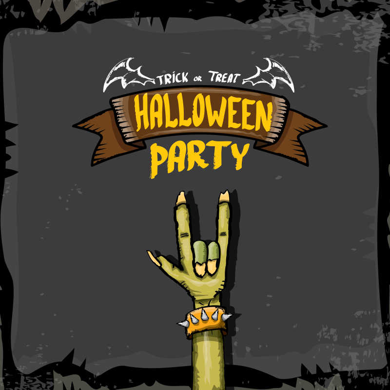 僵尸手臂矢量主题海报