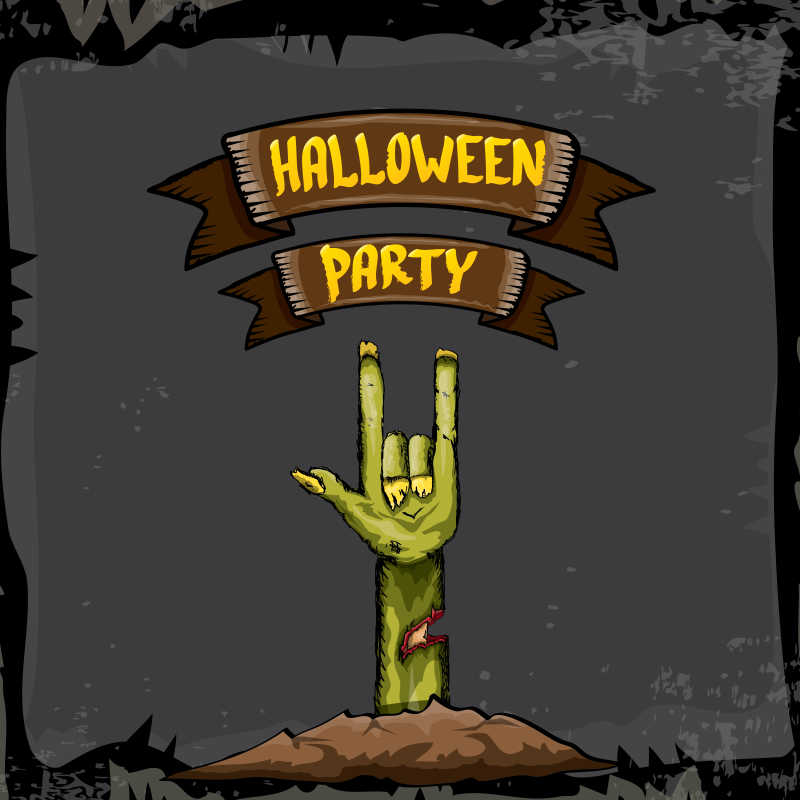 矢量僵尸手臂插画背景